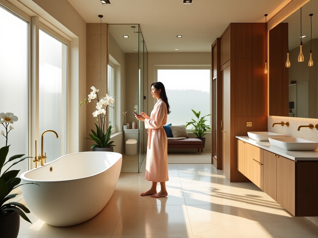 Modern bathroom with luxury finishes